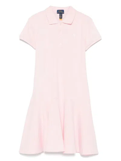 Ralph Lauren Kids' Short-sleeved Polo Dress In Pink & Purple