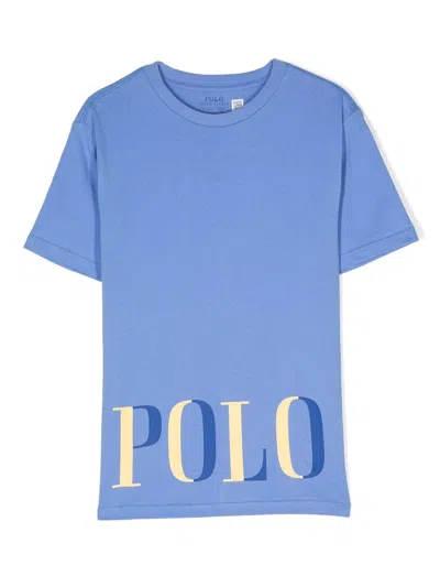 Polo Ralph Lauren Kids' Short Sleeves Logo-print T-shirt In Blau