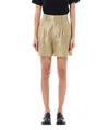 Polo Ralph Lauren Ralph Lauren Beverleigh Foiled Linen Short In Gold