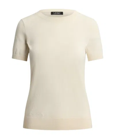 Ralph Lauren Short-sleeve Embroidered-logo Sweater In Neutral