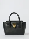 Ralph Lauren Pebbled Leather Small Tanner Satchel In Black