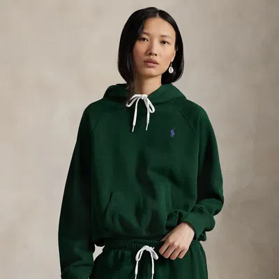 Ralph Lauren Shrunken Fit Fleece Hoodie In Green