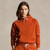 Polo Ralph Lauren Shrunken Fit Fleece Hoodie In College Orange