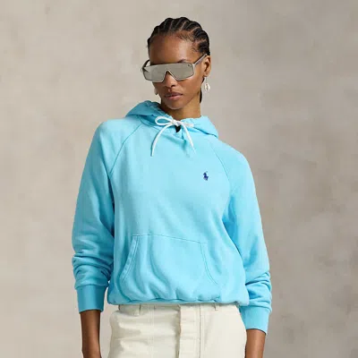 Ralph Lauren Shrunken Fit Lightweight Fleece Hoodie In Blue