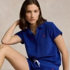 Ralph Lauren Shrunken Fit Terry Polo Shirt In Heritage Royal