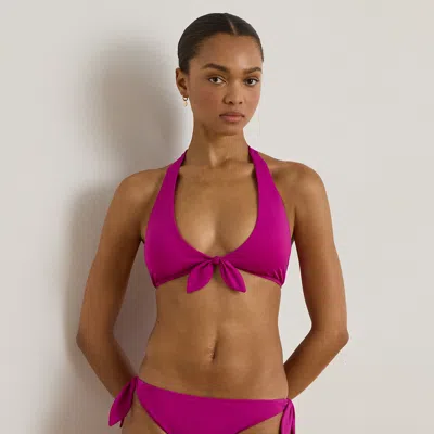Ralph Lauren Side-tie Hipster Bikini Bottom In Plumeria In Purple