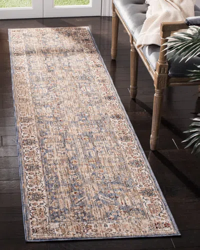 Ralph Lauren Sidney Power-loomed Rug, 2' X 10' In Light Blue/ Ivory