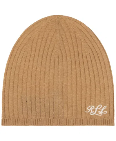 Ralph Lauren Signature Cashmere Beanie In Lauren Camel