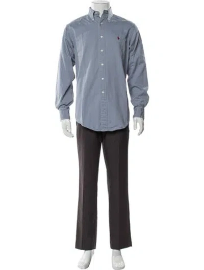 Pre-owned Ralph Lauren Signature Logo Long Sleeve Shirt In Blue