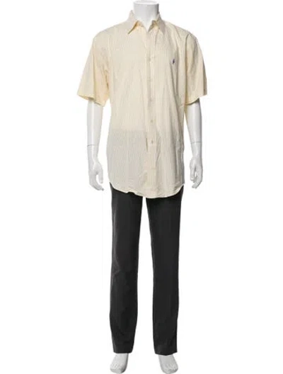 Pre-owned Ralph Lauren Signature Logo Striped Shirt In Yellow