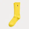 Polo Ralph Lauren Signature Pony Cotton-blend Crew Socks In Bright Yellow