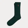 Polo Ralph Lauren Signature Pony Cotton-blend Crew Socks In Field Green