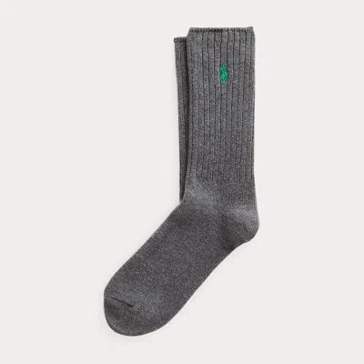 Polo Ralph Lauren Signature Pony Cotton-blend Crew Socks In Grey Heather