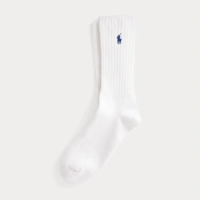 Polo Ralph Lauren Signature Pony Cotton-blend Crew Socks In White