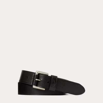 Polo Ralph Lauren Signature Pony Leather Belt In Black