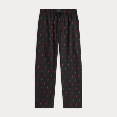 Ralph Lauren Signature Pony Pajama Pant In Rl Black/rl2000 Red