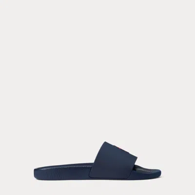 Polo Ralph Lauren Signature Pony Slide In Navy/red