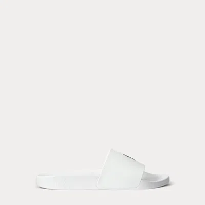 Polo Ralph Lauren Signature Pony Slide In White/navy