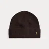 Ralph Lauren Signature Pony Wool-blend Beanie In Brown