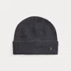 Ralph Lauren Signature Pony Wool-blend Beanie In Gray