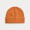 Ralph Lauren Signature Pony Wool-blend Beanie In Orange