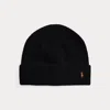 Ralph Lauren Signature Pony Wool-blend Beanie In Black