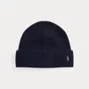 Ralph Lauren Signature Pony Wool-blend Beanie In Blue