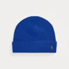 Ralph Lauren Signature Pony Wool-blend Beanie In Blue