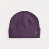 Ralph Lauren Signature Pony Wool-blend Beanie In Purple
