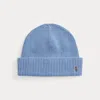 Ralph Lauren Signature Pony Wool-blend Beanie In Blue