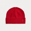 Ralph Lauren Signature Pony Wool-blend Beanie In Red