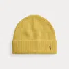 Ralph Lauren Signature Pony Wool-blend Beanie In Yellow