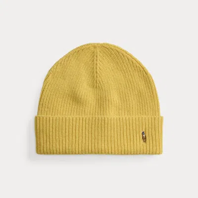 Ralph Lauren Signature Pony Wool-blend Beanie In Yellow