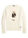 Ralph Lauren Signature Teddy Bear Motif Crew-neck Sweater In Multi