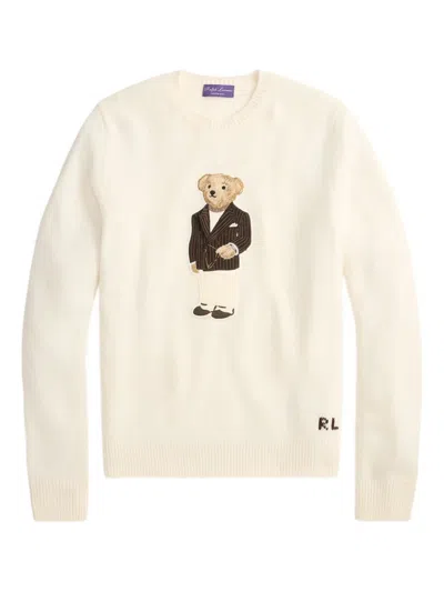 RALPH LAUREN SIGNATURE TEDDY BEAR MOTIF CREW-NECK SWEATER