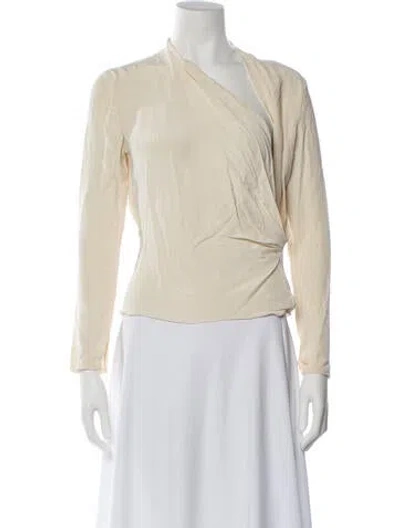 Pre-owned Ralph Lauren Silk Asymmetrical Top In Neutral