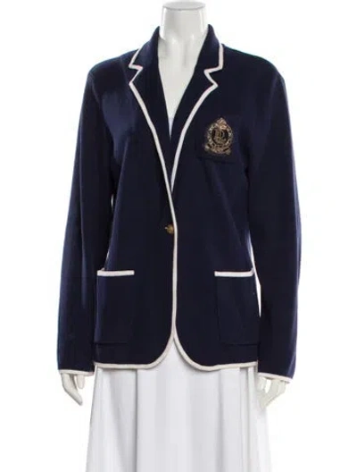 Pre-owned Ralph Lauren Silk Blazer In Blue