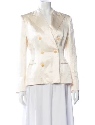 Pre-owned Ralph Lauren Silk Blazer In Yellow