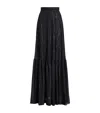 Ralph Lauren Silk-blend Chiffon Stripe Carlita Maxi Skirt In Black