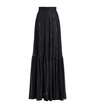 RALPH LAUREN SILK-BLEND CHIFFON STRIPE CARLITA MAXI SKIRT