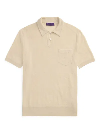 Ralph Lauren Silk-blend Polo Shirt In Neutrals
