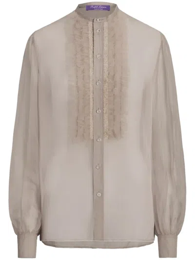 Ralph Lauren Silk-blend Shirt In Neutral