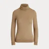 Ralph Lauren Silk-blend Turtleneck Sweater In Brown