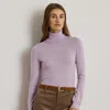 Ralph Lauren Silk-blend Turtleneck Sweater In Purple