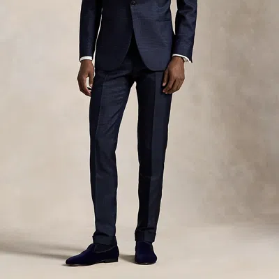 Ralph Lauren Silk-blend Tuxedo Trouser In Blue