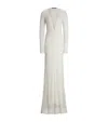 Shop Ralph Lauren Silk-cashmere Embellished Dress In White