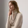 Ralph Lauren Silk-cashmere Lace Turtleneck Sweater In White