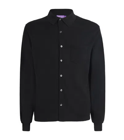 Ralph Lauren Silk-cotton Cardigan In Black