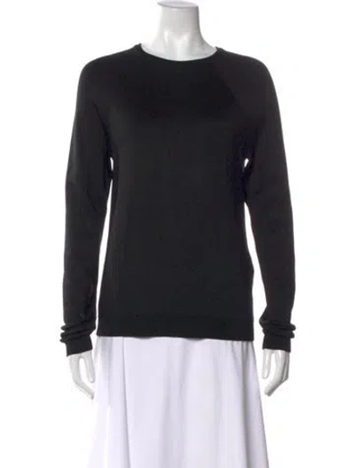 Pre-owned Ralph Lauren Silk Crew Neck Sweatshirt In Black