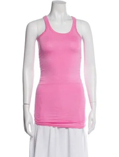 Pre-owned Ralph Lauren Silk Crew Neck Top In Pink